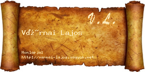 Várnai Lajos névjegykártya
